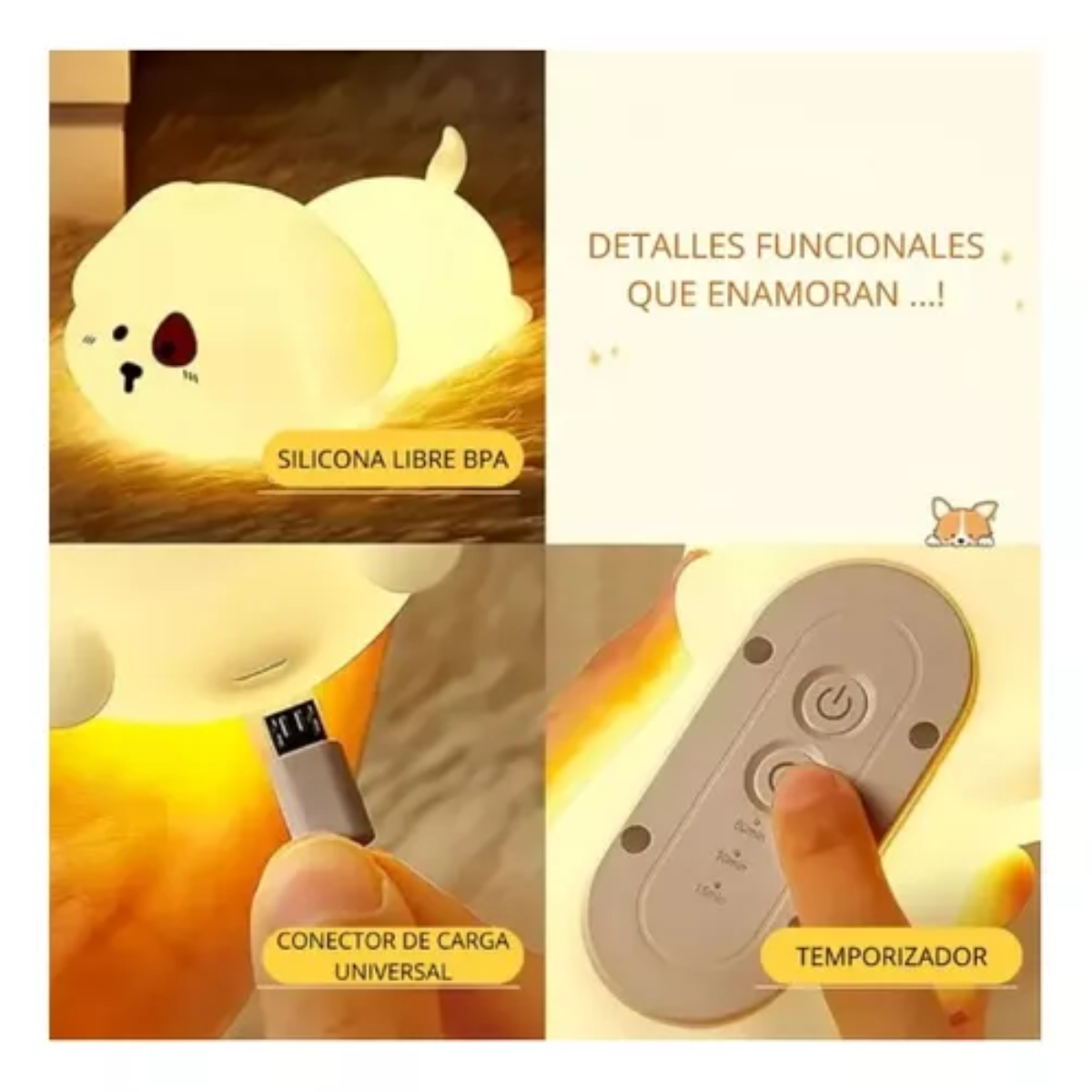 Miniatura 3 de Lampara De Silicona De Perro